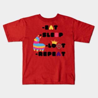 Eat sleep LOOT repeat Kids T-Shirt